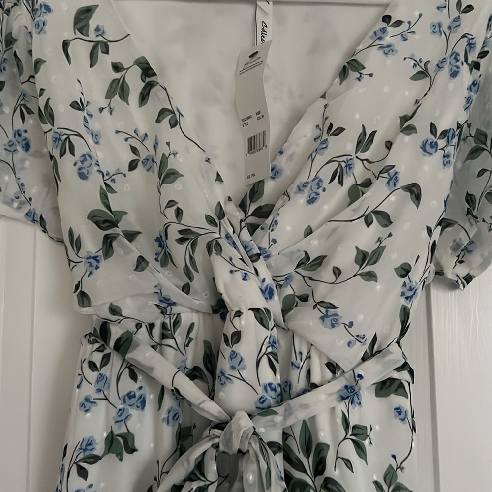 NY Collection Blue and Green Floral High Low Dress‎ - Picture 14 of 14